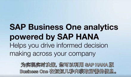 SAP Business One HANA讓您的決策更簡單、準確